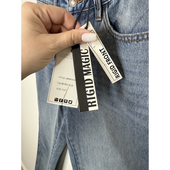 NWT Judy‎ Blue Jeans 5/27 Rigid Magic Boyfriend Fit Stretch Mid Rise Medium Raw - Picture 4 of 11